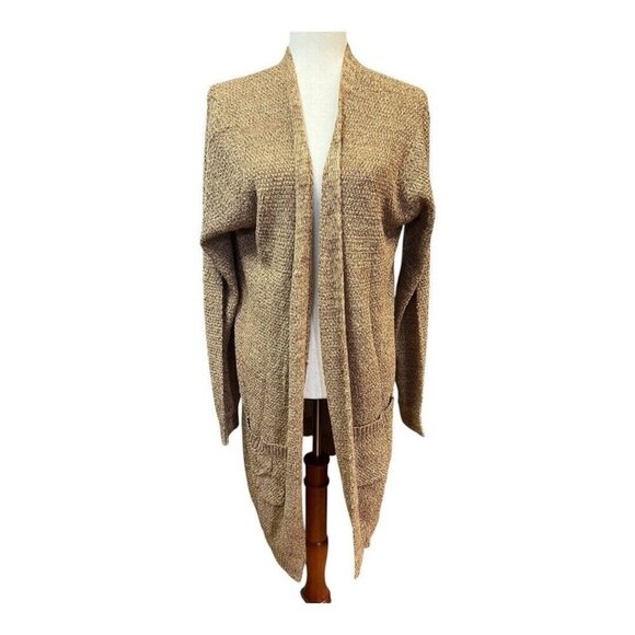 Love Ellie Womens Double Pocket Cardigan~Size XL~Tan Rust Woven Sweater ~ L5 12 - Picture 2 of 10